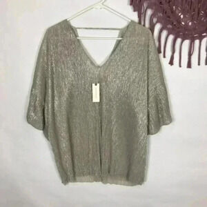 Anthropologie Vanessa Virginia‎ Metallic Flowy Top Size Medium